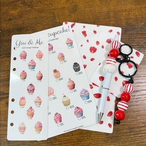 Multicolor Stationery Set Pen and Keychain • Cash Stuffing • A6 Dashboard